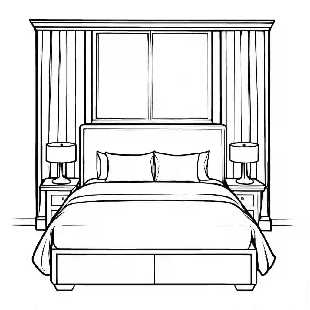 Bed coloring pages